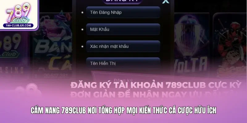 Giao diện cẩm nang 789club nơi tổng hợp mọi kiến thức cá cược hữu ích