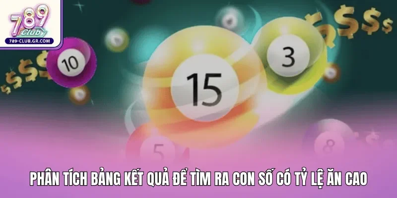 Người chơi thực hiện phân tích bảng kết quả để tìm ra con số có tỷ lệ ăn cao